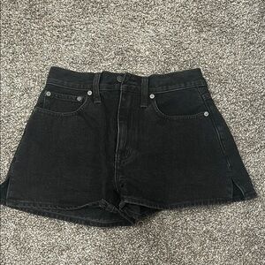 Madewell Black High-Rise Denim Shorts